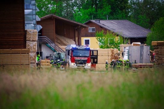 Brandeinsatz bei einem Sgewerk in Robach