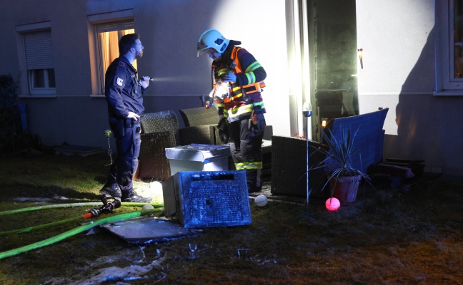 K�chenbrand in einer Wohnanlage in Wels-Lichtenegg fordert einen Verletzten