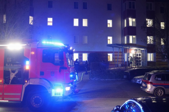 Sessel und Laptop: Brand in einer Wohnung in Leonding sorgte f�r sp�tabendlichen Einsatz