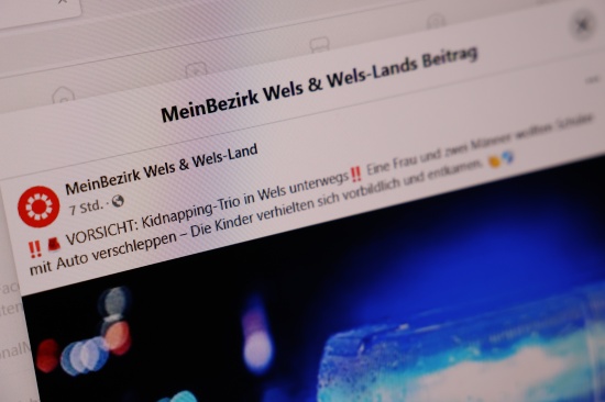 Social-Media: Gro�e Aufregung um Bericht und Warnung vor "Kidnapping-Trio" in Wels