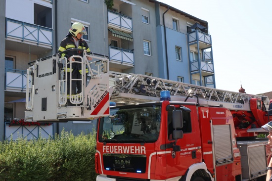 Kabelbrand in der Kche einer Wohnung eines Mehrparteienwohnhauses in Wels-Neustadt