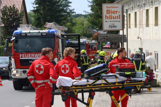 K�chenbrand: Vier Feuerwehren bei Brand in einem Gasthaus in Sierning im Einsatz