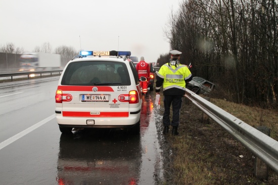 Verkehrsunfall im Frühverkehr auf der Welser Autobahn