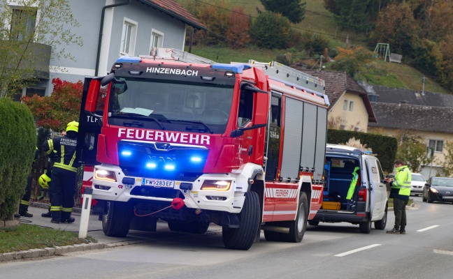 Einsatzkr�fte zu Gasaustritt in einem Einfamilienhaus in Hinzenbach alarmiert