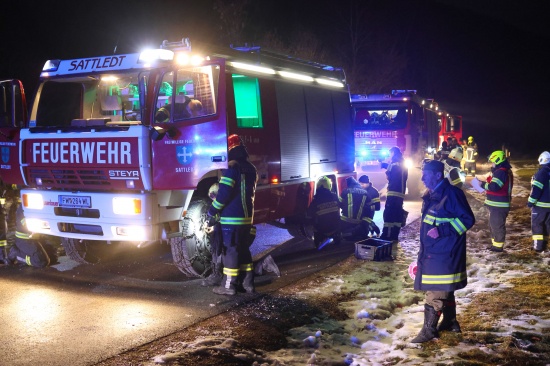 Brand einer Jagdh�tte am Ramsauer Gr��tenberg in Molln l�st Gro�einsatz aus