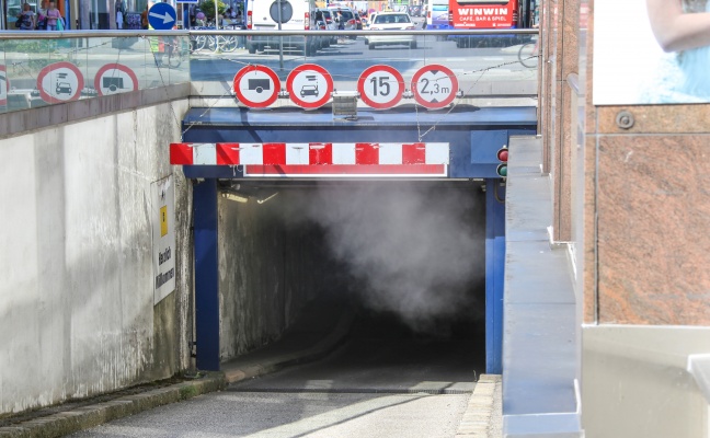 Leitungsleck sorgte fr starke Dampfbildung in Welser Tiefgarage