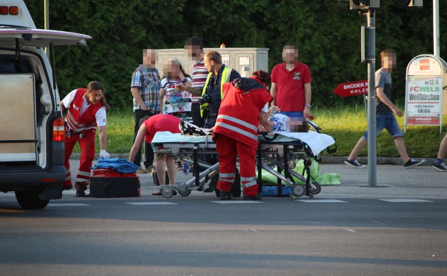 Radfahrerin bei Verkersunfall in Wels-Lichtenegg verletzt