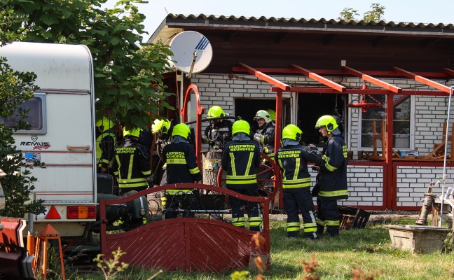 Brand in einem Nebengebude in Neuhofen an der Krems rasch gelscht