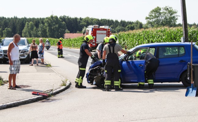 Verkehrsunfall auf der Irnhartinger Strae in Gunskirchen