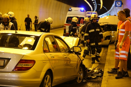 Schwerer Crash auf der Pyhrnautobahn im Wartbergtunnel