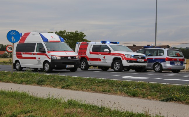 Verkehrsunfall mit vier Fahrzeugen auf der Wiener Strae in Marchtrenk