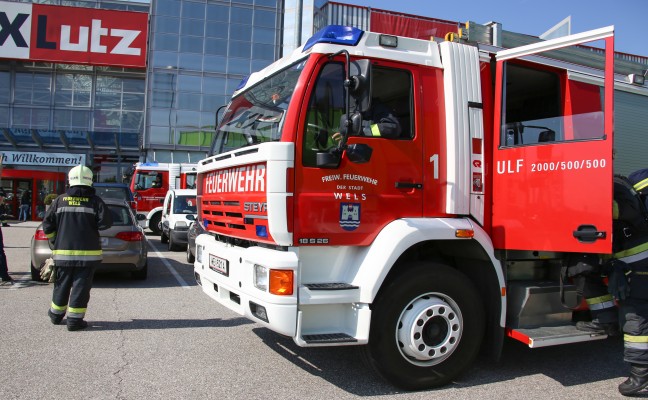 Kabelbrand in der Lftungszentrale eines Welser Mbelhauses
