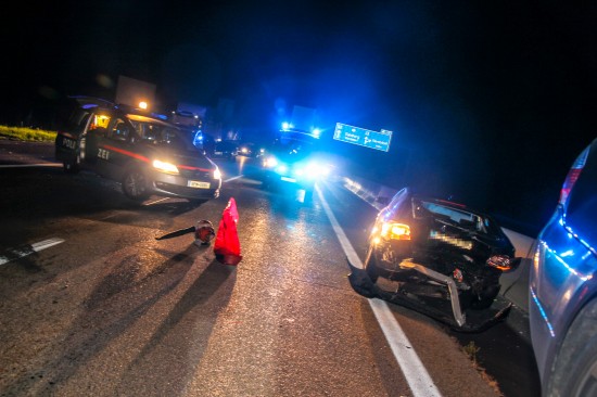 Vier Verletzte bei Verkehrsunfall auf der Westautobahn bei Eberstalzell