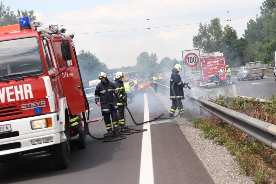 Verkehrsbehinderungen durch Flurbrand auf der Welser Autobahn