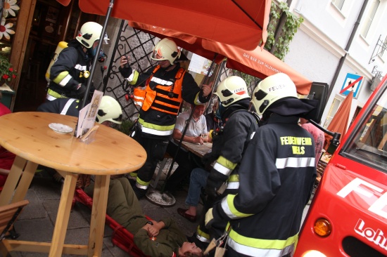 Feuerwehr Wels übte Ernstfall in der Altstadt