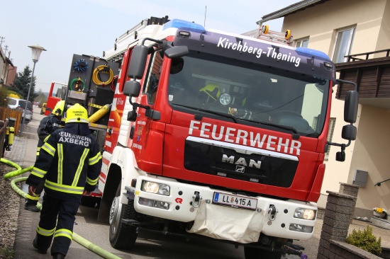 Brand einer Gartenhtte in Kirchberg-Thening sorgt fr Einsatz der Feuerwehr