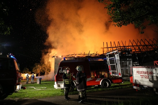 Grobrand auf einem Bauernhof in Pettenbach