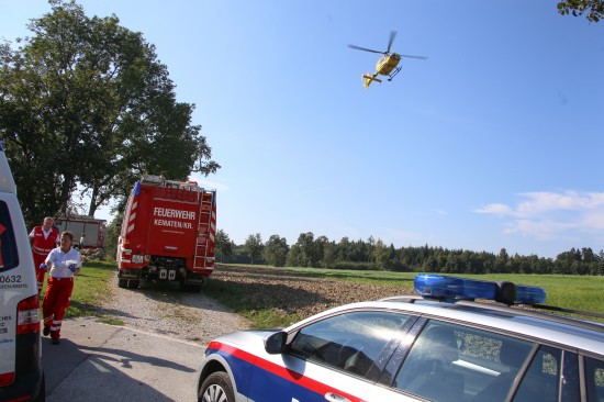 Schwerer Unfall mit Rasenmhertraktor in Kematen an der Krems