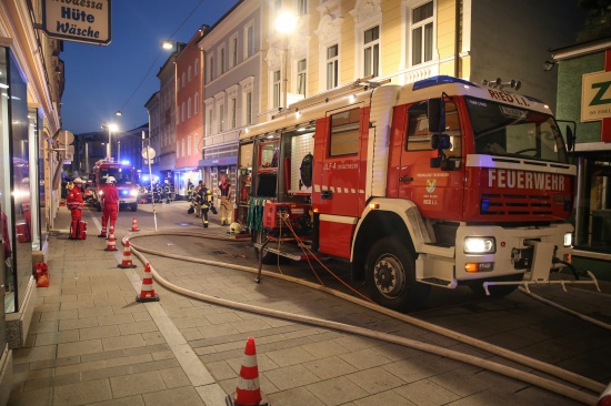Grobrand im Stadtzentrum von Ried im Innkreis