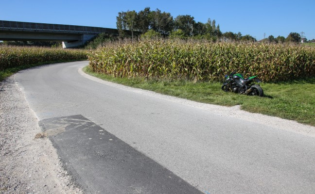 Motorradlenker bei Sturz in Wels-Oberthan verletzt