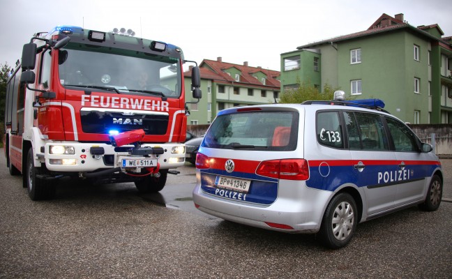 Brandverdacht in Wels-Lichtenegg durch versprhten Feuerlscher