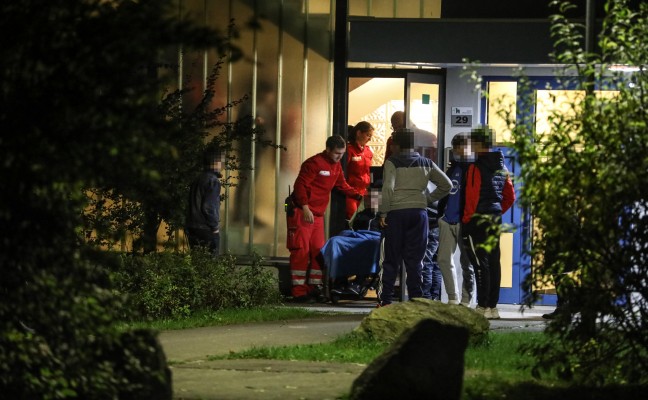 Schwerere Schnittverletzung durch gebrochene Fensterscheibe in Wels-Lichtenegg