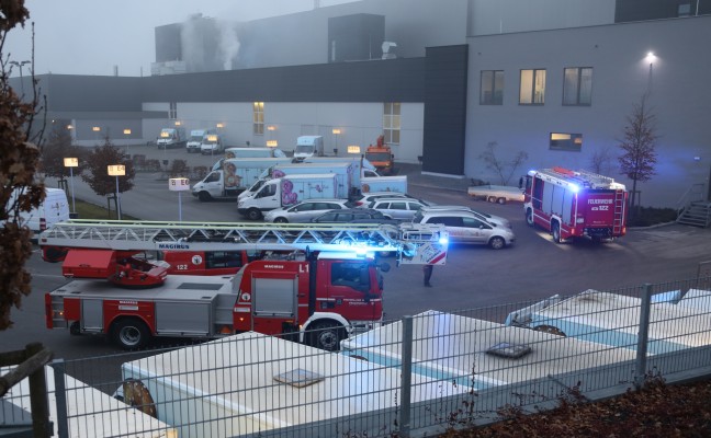 Brandeinsatz in einem Gewerbebetrieb in Wels-Schafwiesen