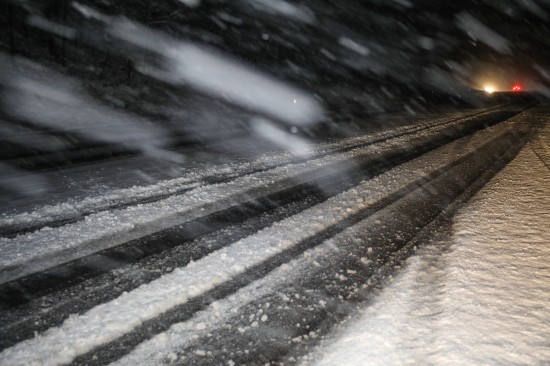 Starker Schneefall sorgte in Teilen Oberösterreichs für Verkehrsbehinderungen