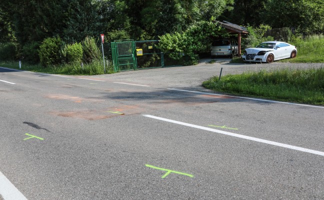Verkehrsunfall auf der Paschinger Strae in Marchtrenk