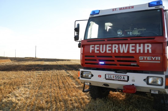 Vier Feuerwehren bei Feldbrand in St. Marien im Einsatz