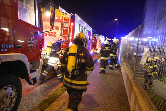 Grerer Einsatz der Feuerwehr bei Brand im Klinikum Wels