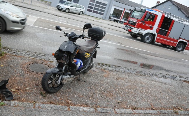 Schwerer Verkehrsunfall mit Moped in Wels-Lichtenegg